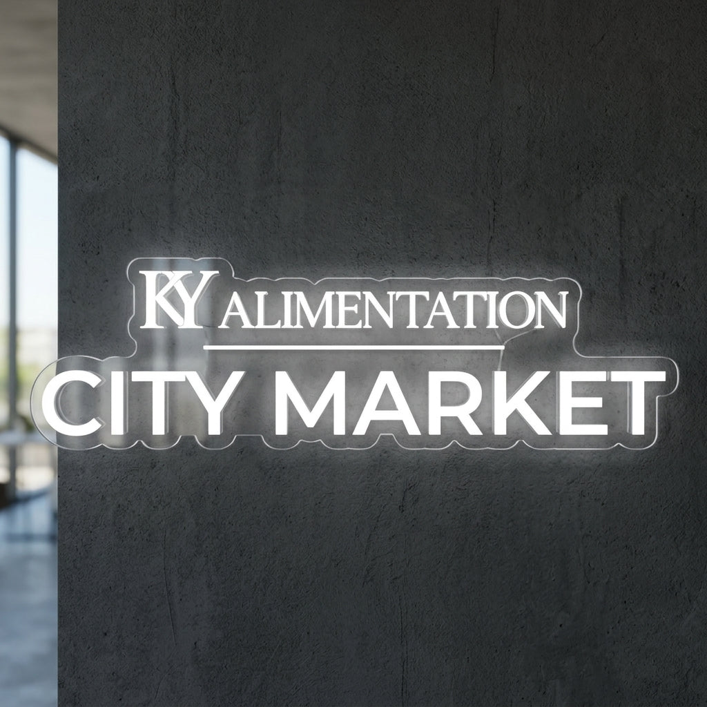 City Market - Enseigne néon LED personnalisé · Waterproof