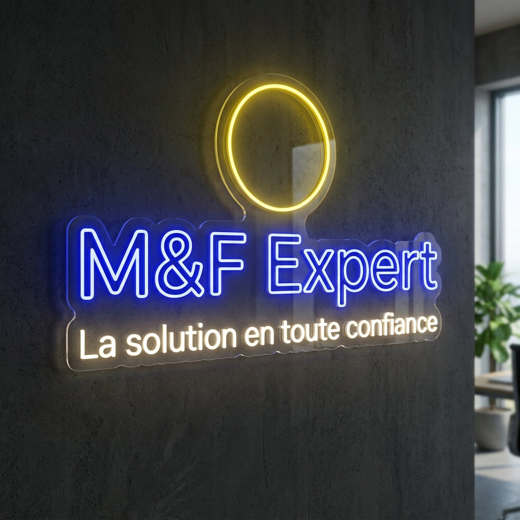 M&F Expert - Espace anti - poux - Enseigne néon LED personnalisé