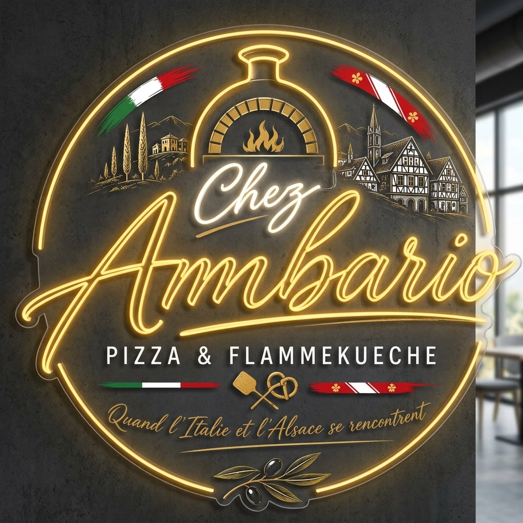 Chez Ambario - Enseigne néon LED personnalisé · Waterproof