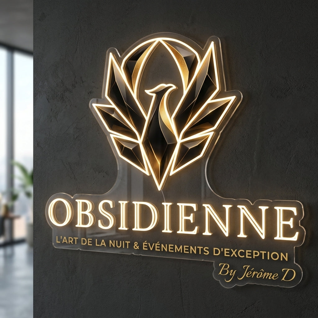 Obsidienne - Enseigne néon LED personnalisé