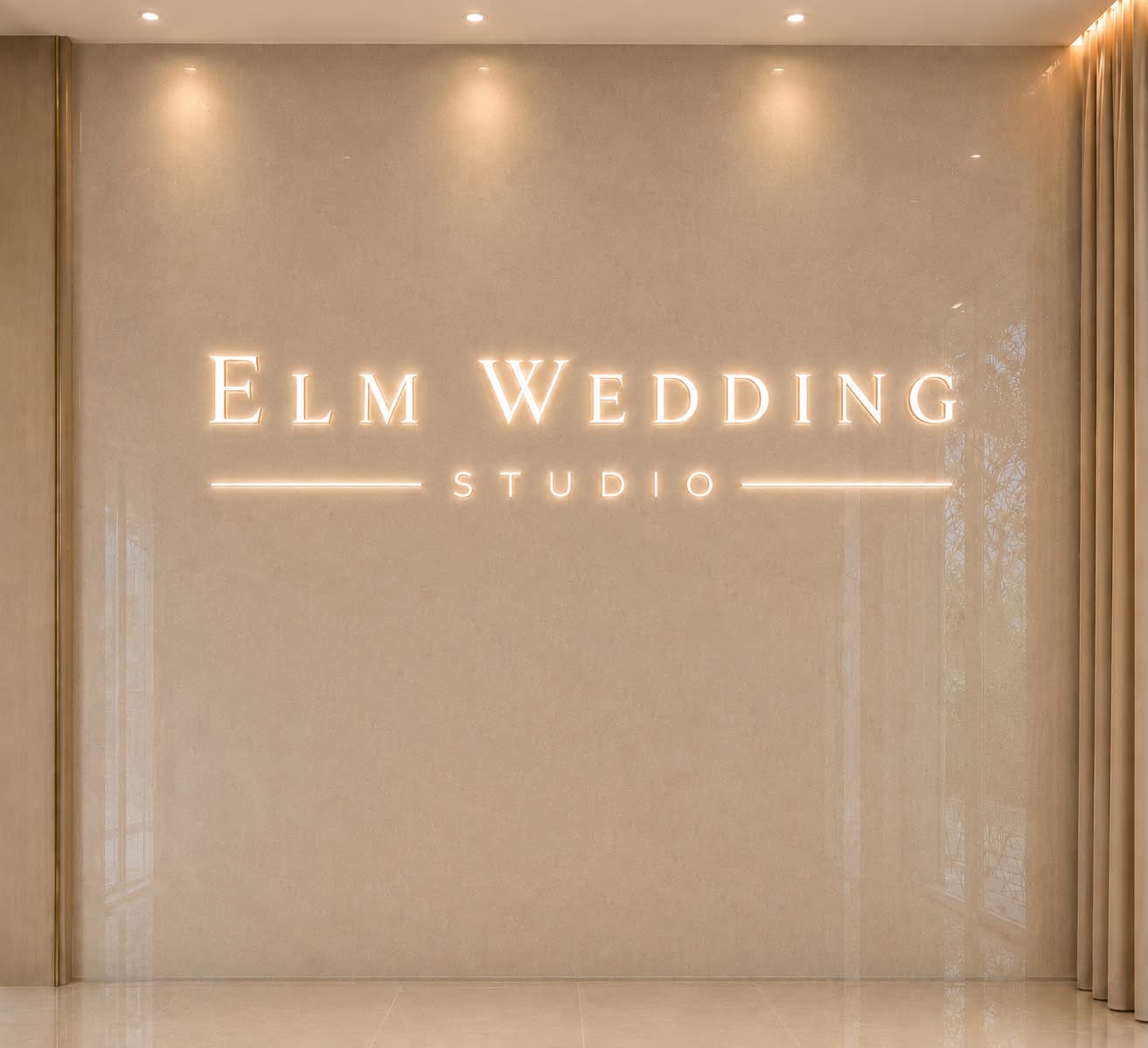 Enseigne Rétro éclairé personnalisée · Elm Wedding