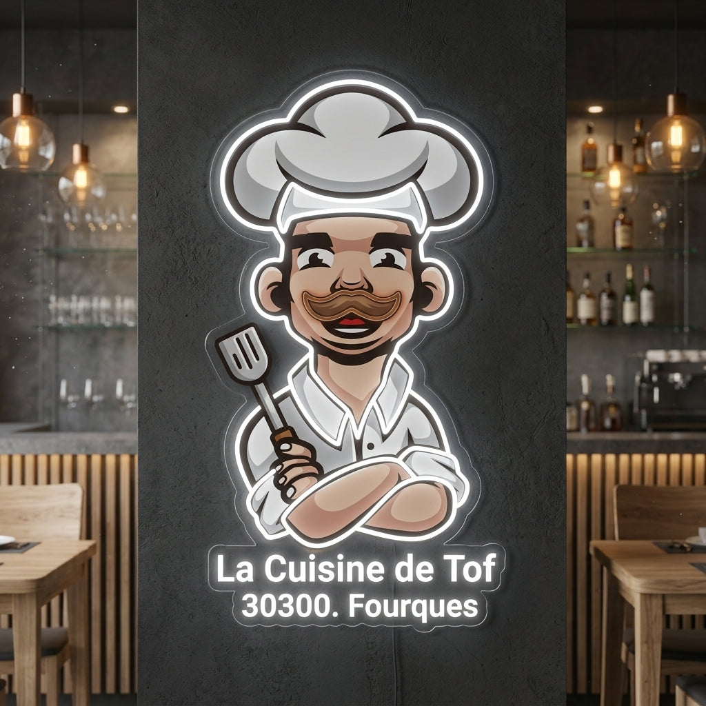 La cuisine de Tof - Enseigne néon LED personnalisé