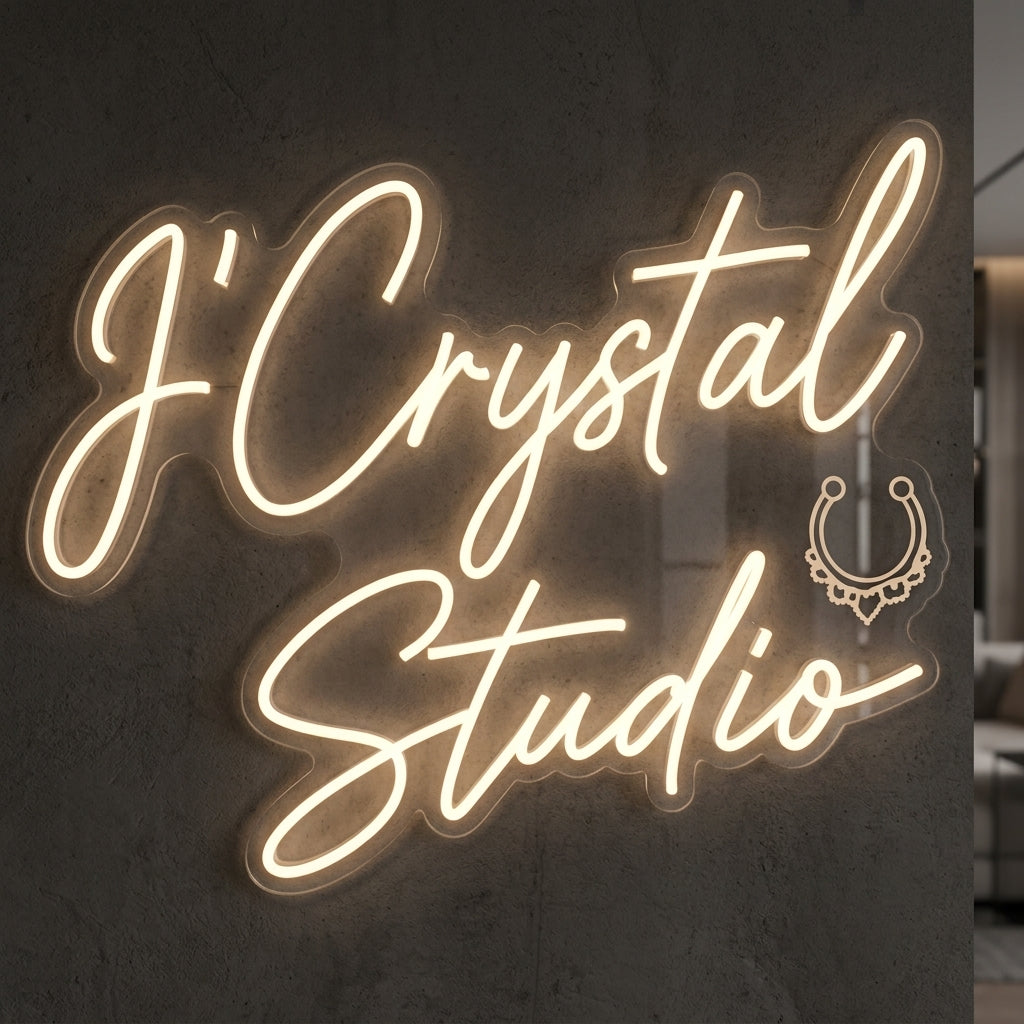 J cristal studio - Enseigne néon LED personnalisé