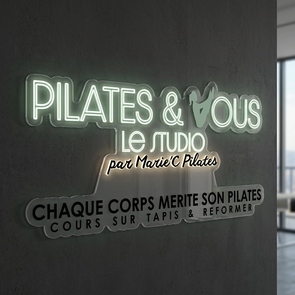 PILATES&VOUS - Enseigne néon LED personnalisé · Waterproof