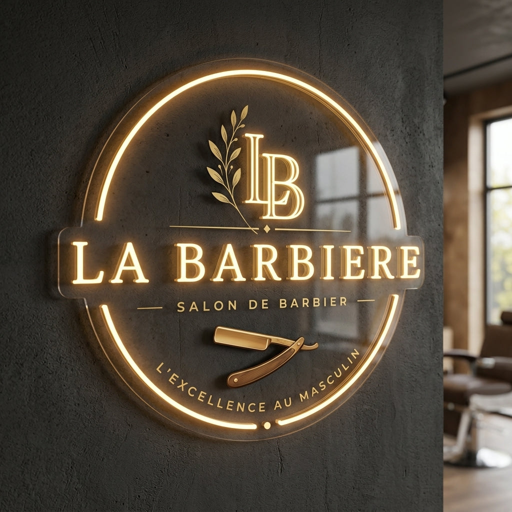 LB LA BARBIERE - Enseigne néon LED personnalisé