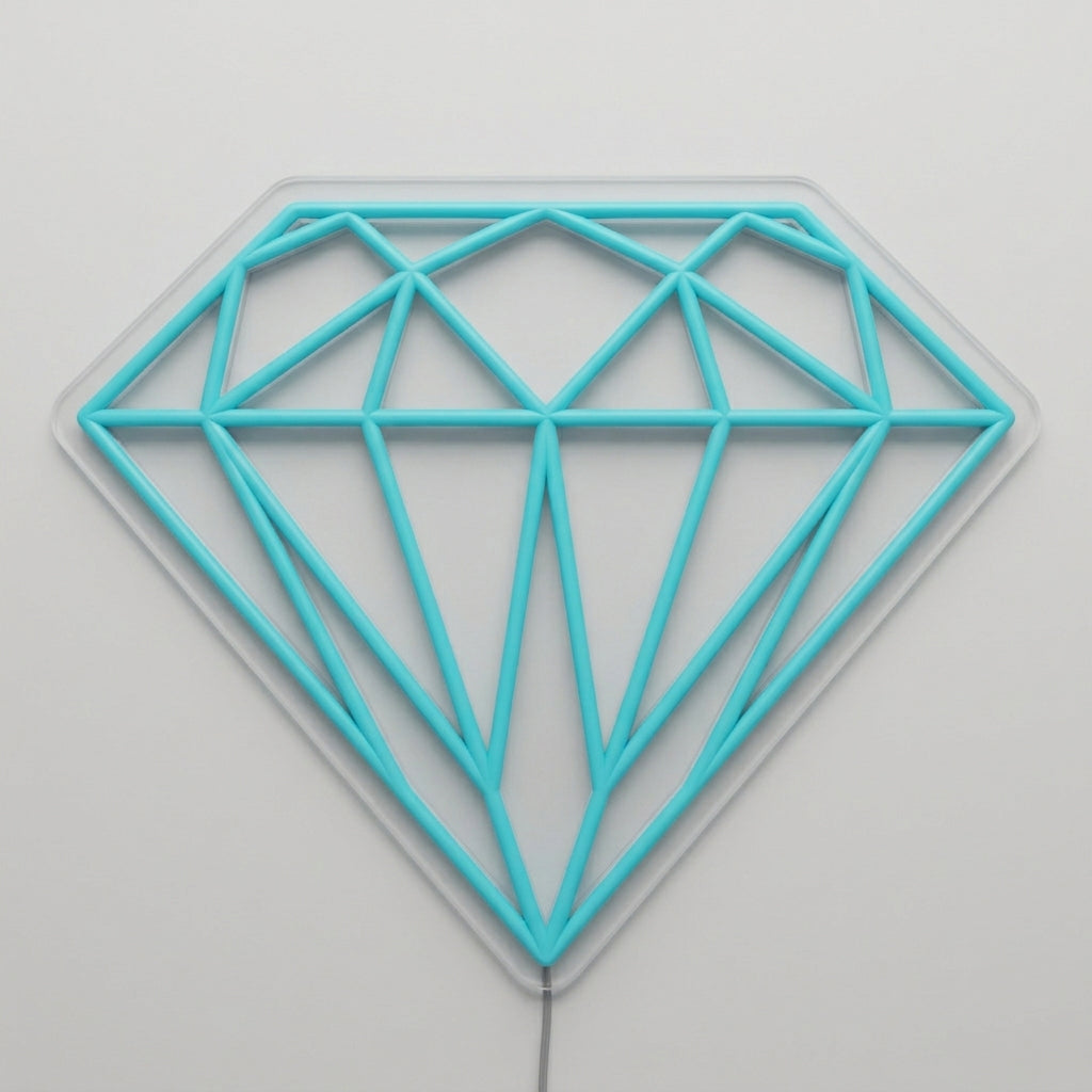 Enseigne néon LED DIAMOND — décoration sur le thème money, fabriquée sur-mesure par Lumicorne (vue 2)
