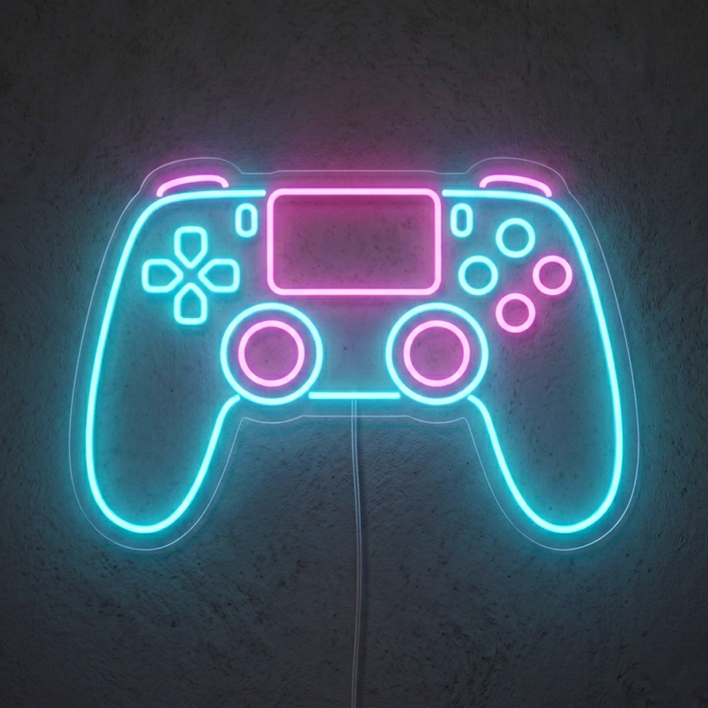 Enseigne néon LED CONTROLLER — décoration gaming et setup, fabriquée sur-mesure par Lumicorne