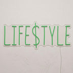 Enseigne néon LED LIFESTYLE — décoration sur le thème money, fabriquée sur-mesure par Lumicorne (vue 2)