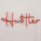 Enseigne néon LED HUSTLE — décoration sur le thème money, fabriquée sur-mesure par Lumicorne (vue 2)