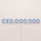 Enseigne néon LED CEO — décoration sur le thème money, fabriquée sur-mesure par Lumicorne (vue 2)