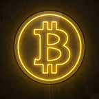 Enseigne néon LED BITCOIN — décoration sur le thème money, fabriquée sur-mesure par Lumicorne