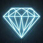 Enseigne néon LED DIAMOND — décoration sur le thème money, fabriquée sur-mesure par Lumicorne