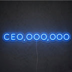 Enseigne néon LED CEO — décoration sur le thème money, fabriquée sur-mesure par Lumicorne