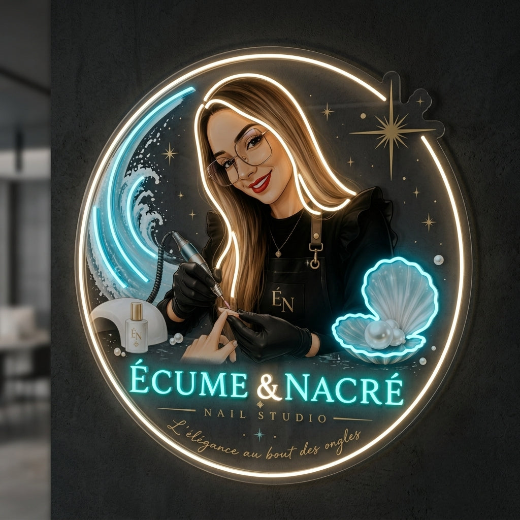 Écume & nacré - Enseigne néon LED personnalisé