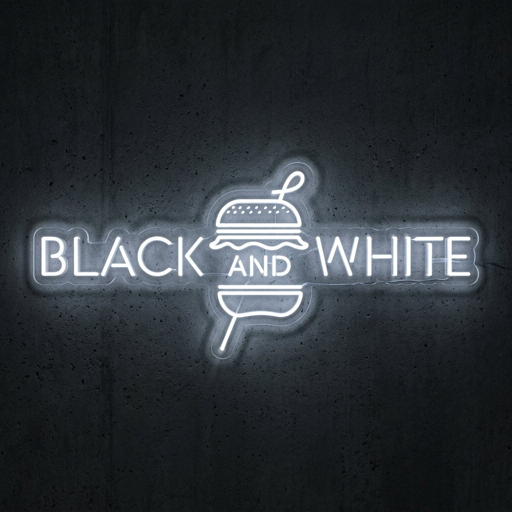 Black and white - Enseigne néon LED personnalisé