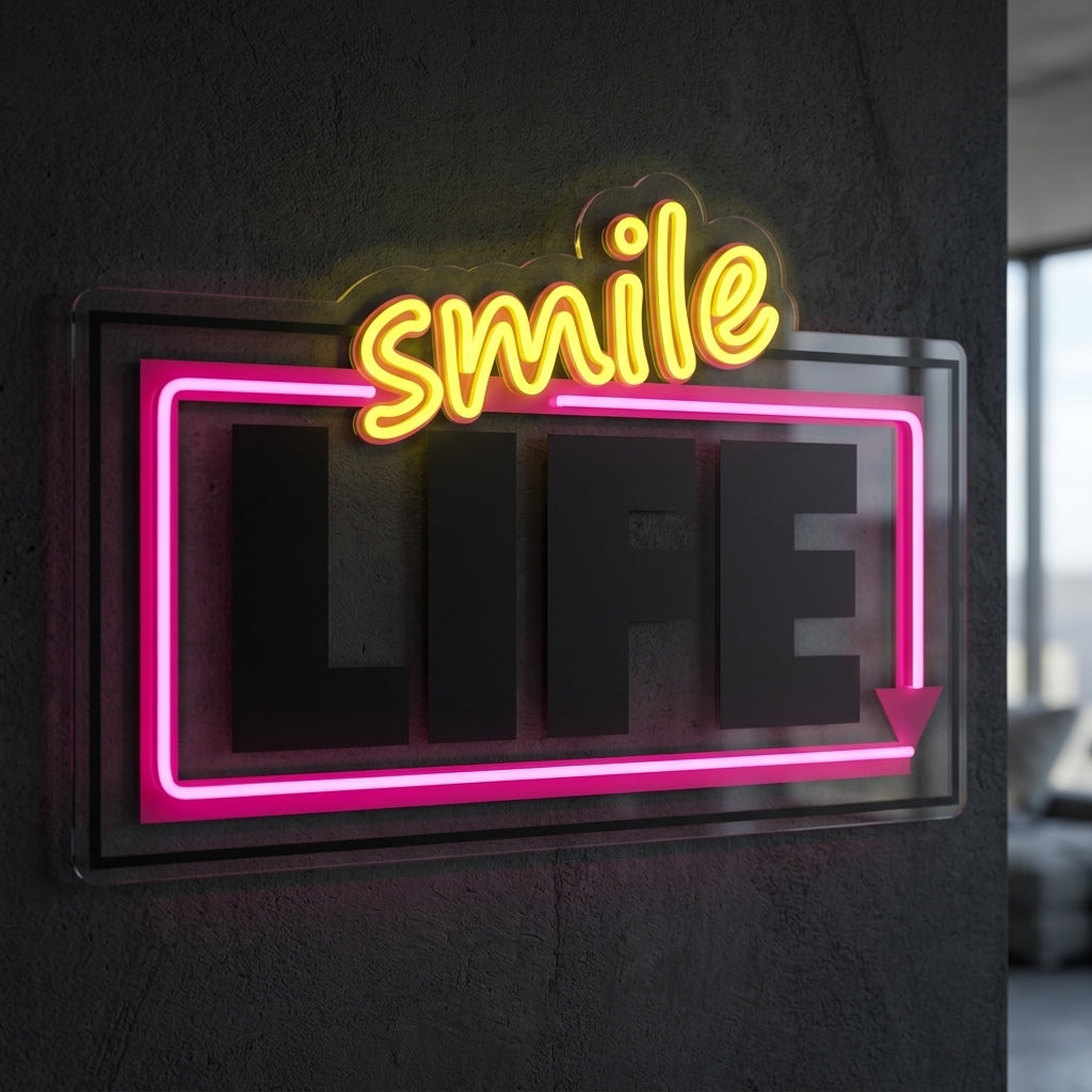 Smile Life - Enseigne néon LED personnalisé