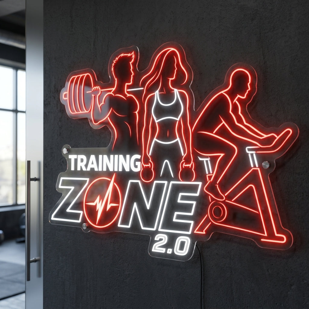 Training zone - Enseigne néon LED personnalisé