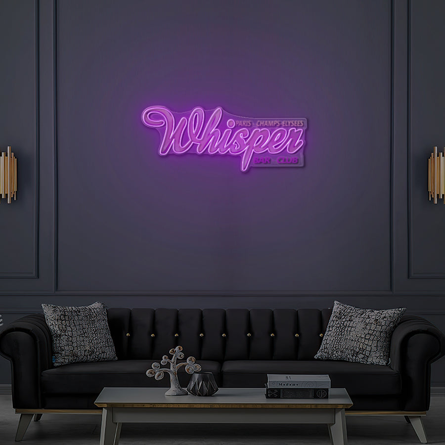 Enseigne LED Néon Personnalisée - Whisper Club