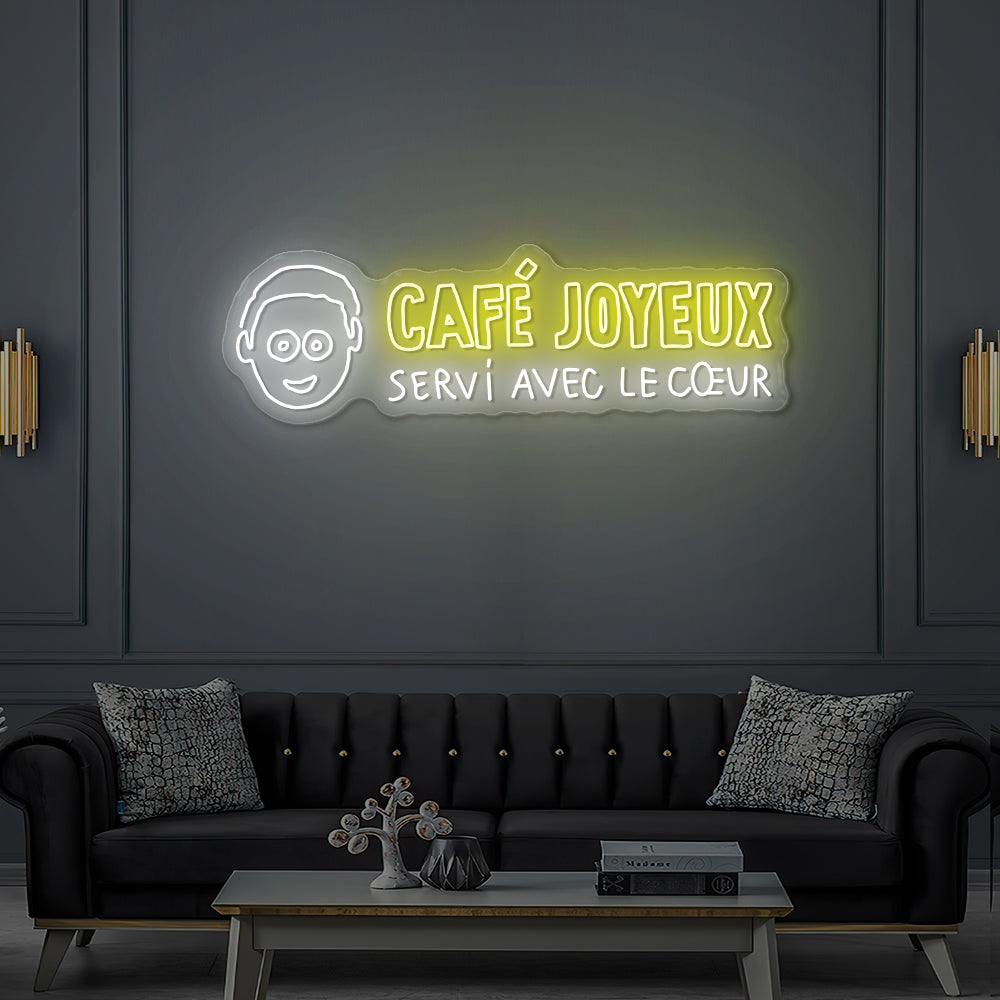 Enseigne LED Néon Personnalisée Café Joyeux