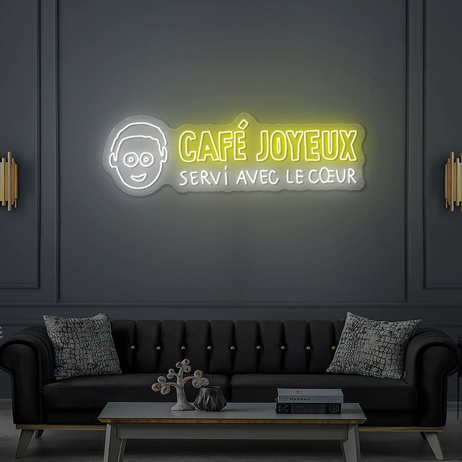 Enseigne LED Néon Personnalisée Café Joyeux