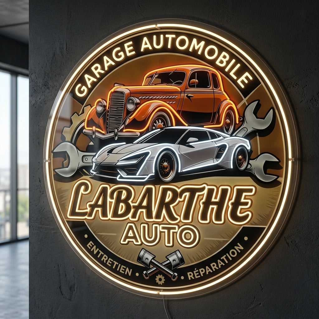 Labarthe Auto - Enseigne néon LED personnalisé · Waterproof