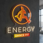 Energy dance fit - Enseigne néon LED personnalisé lot (1x60cm - 1x80cm)
