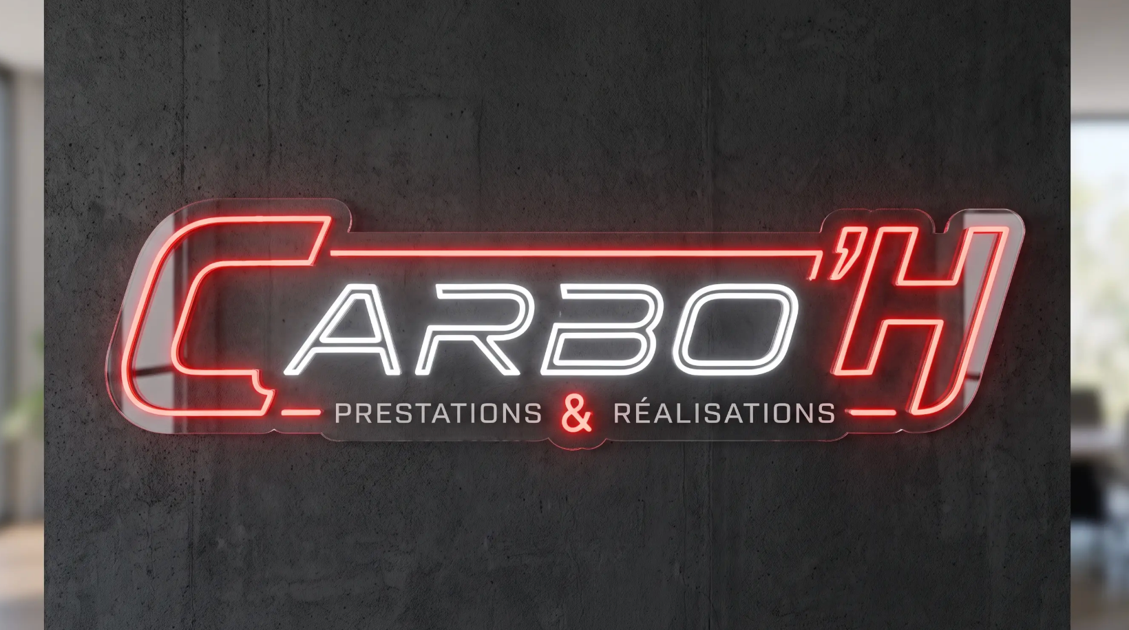 Enseigne néon LED personnalisée · Carbo'H