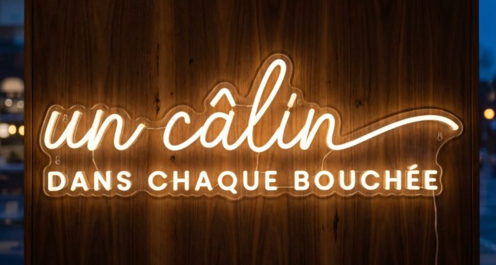 Enseigne personnalisée · Un câlin dans chaque bouchée