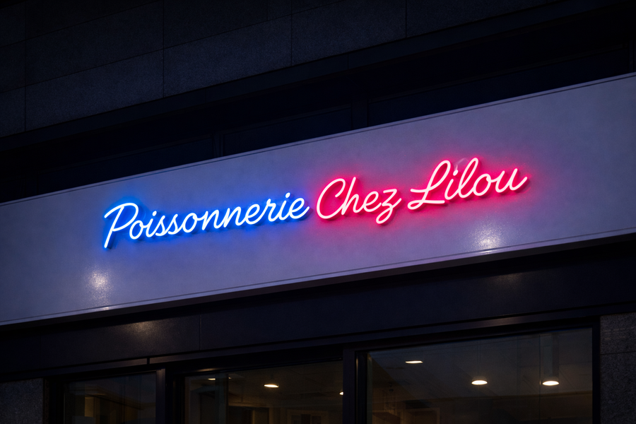 Personnalisation Enseigne LED Néon - Poissonnerie