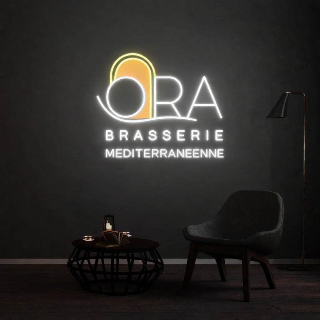 Personnalisation Enseigne LED Néon -ORA Brasserie