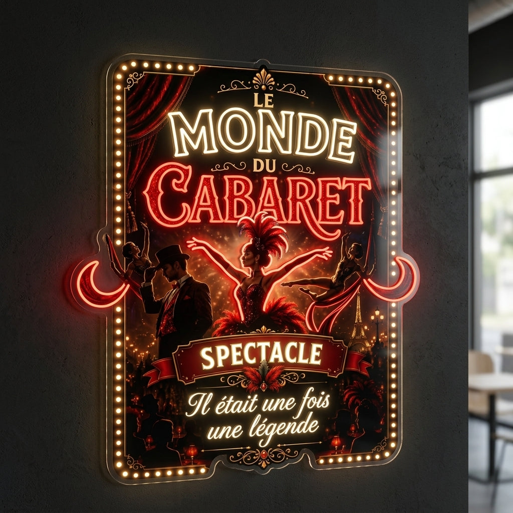 le monde du cabaret - Enseigne néon LED personnalisé