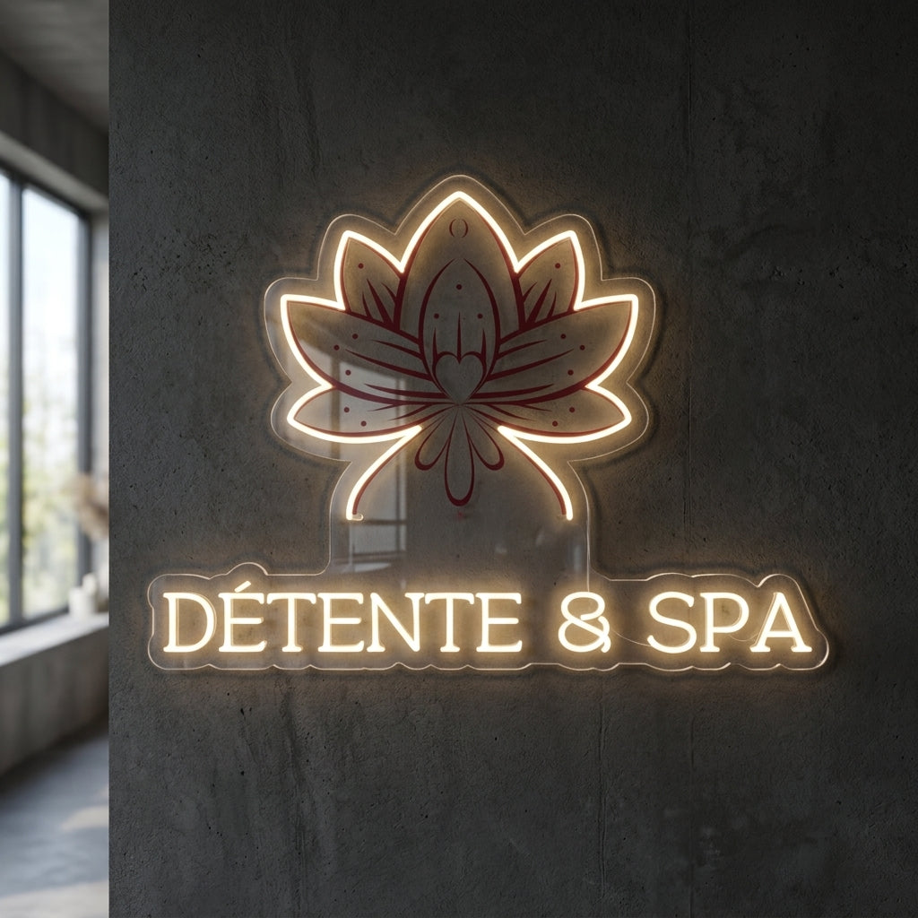 Détente et spa - Enseigne néon LED personnalisé · Waterproof