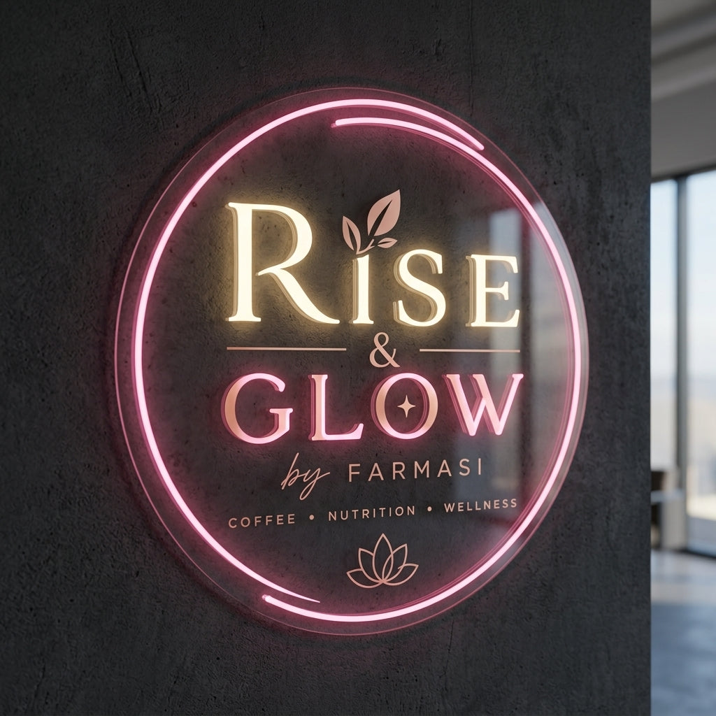 Rise & Glow - Enseigne néon LED personnalisé
