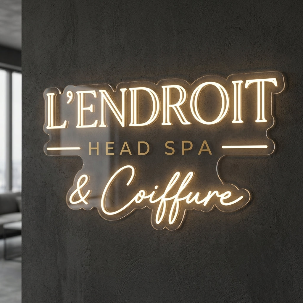 L'ENDROIT salon privé et head Spa rennes - Enseigne néon LED personnalisé