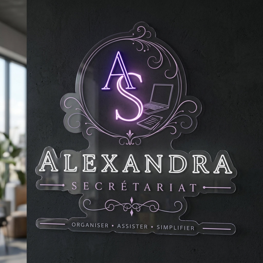 Alexandra Secrétariat - Enseigne néon LED personnalisé