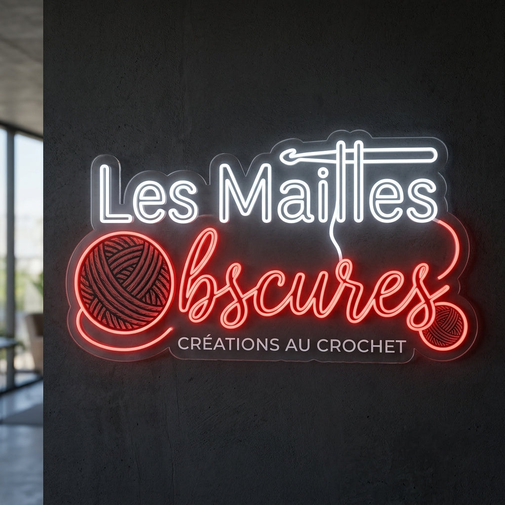 Les mailles obscures - Enseigne néon LED personnalisé