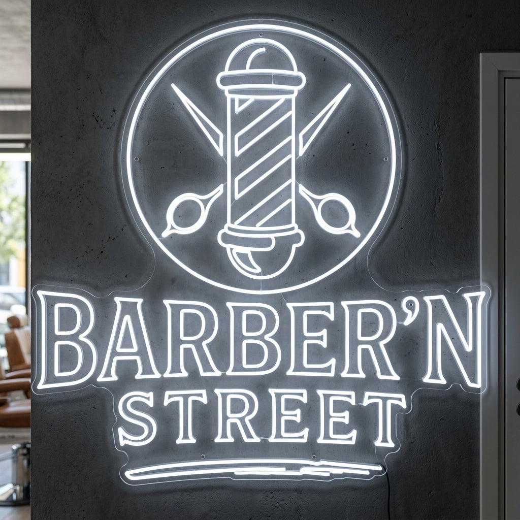 BARBER’N street - Enseigne néon LED personnalisé