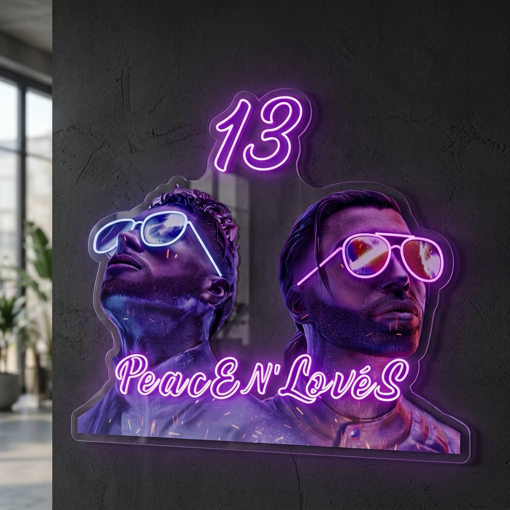 Coffe peace n’lovés - Enseigne néon LED personnalisé