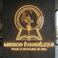 Mission évangélique pour le royaume de Dieu - Enseigne néon LED personnalisé