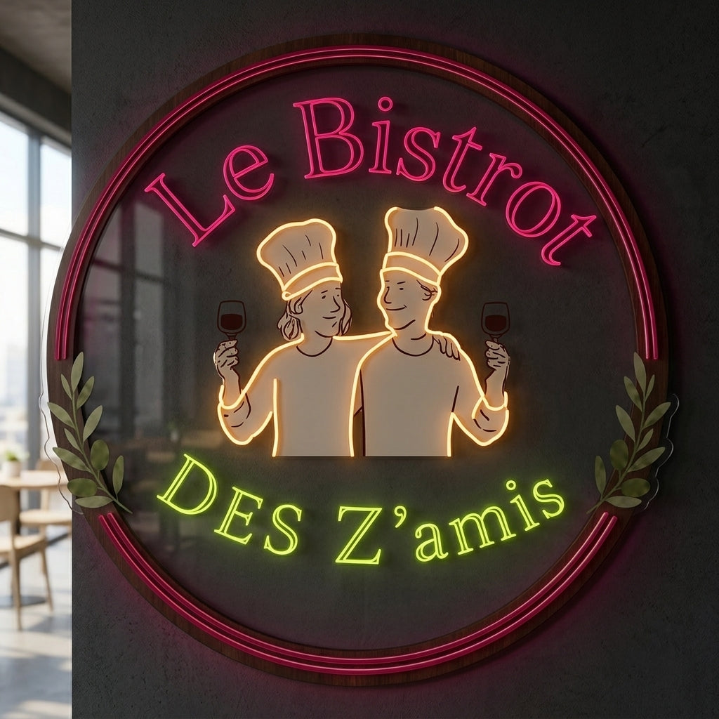 Le Bistrot des Z’amis - Enseigne néon LED personnalisé