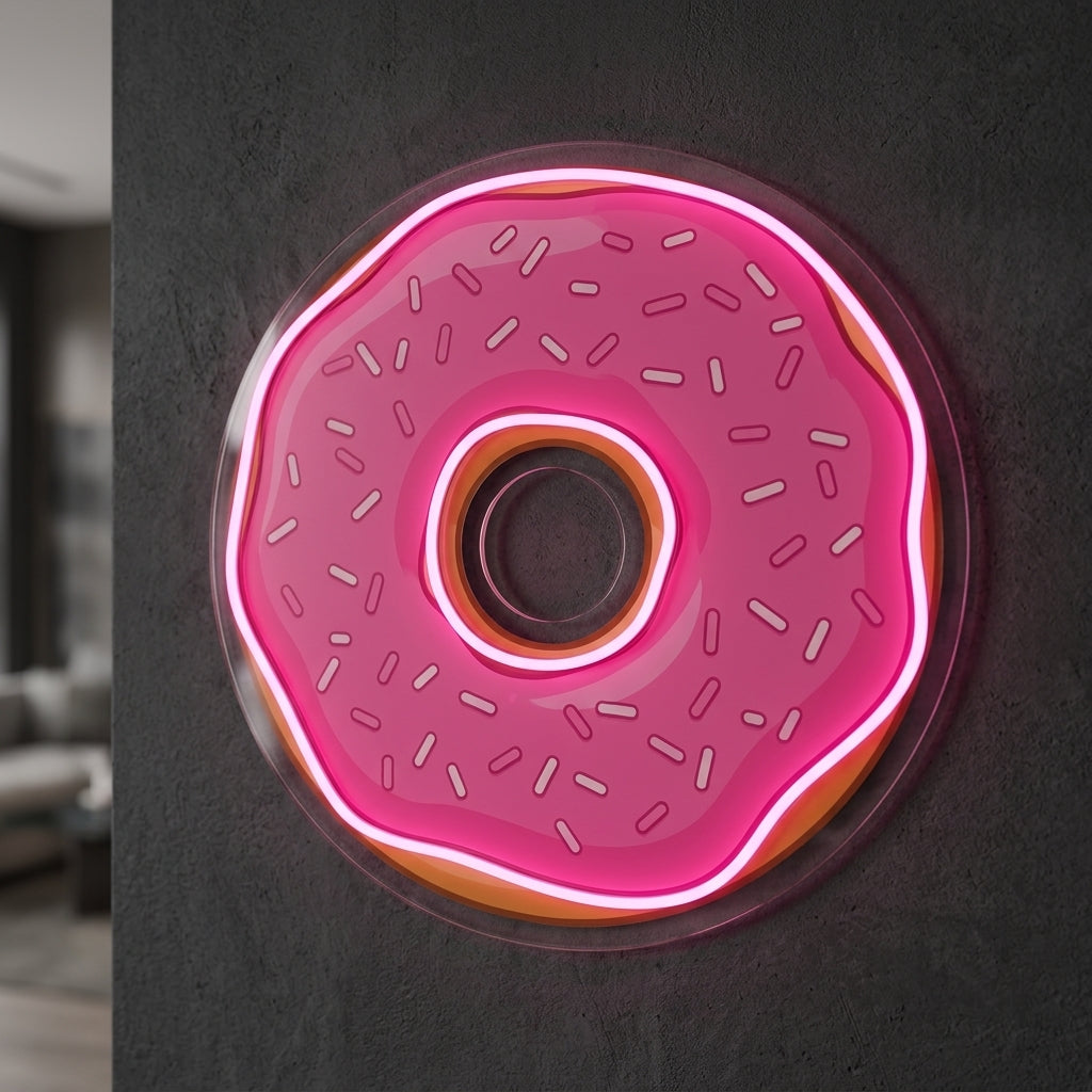 Le beau beignet rose - Enseigne néon LED personnalisé
