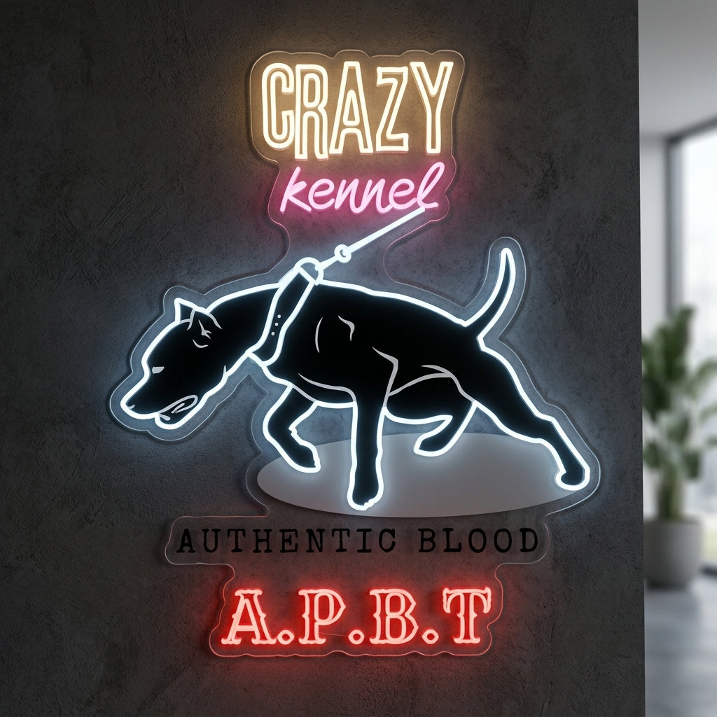 Crasy kennel - Enseigne néon LED personnalisé