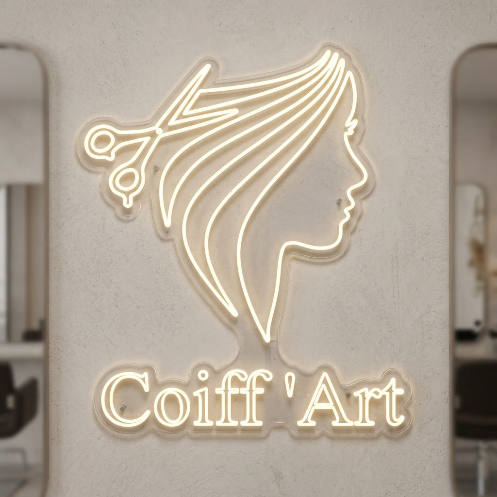 Coiff'Art - Enseigne néon LED personnalisé