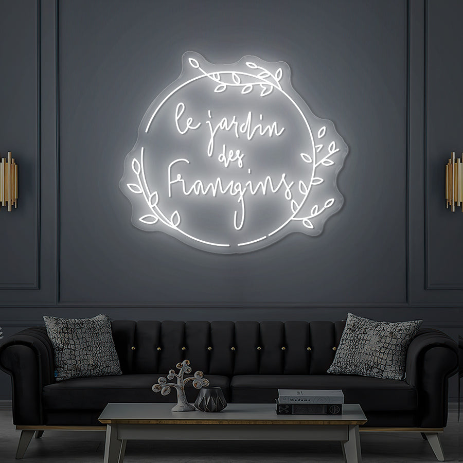 Enseigne LED Néon Personnalisée Le Jardin des Frangins - Restaurant Bistronomique avec Terrasse - Montpellier