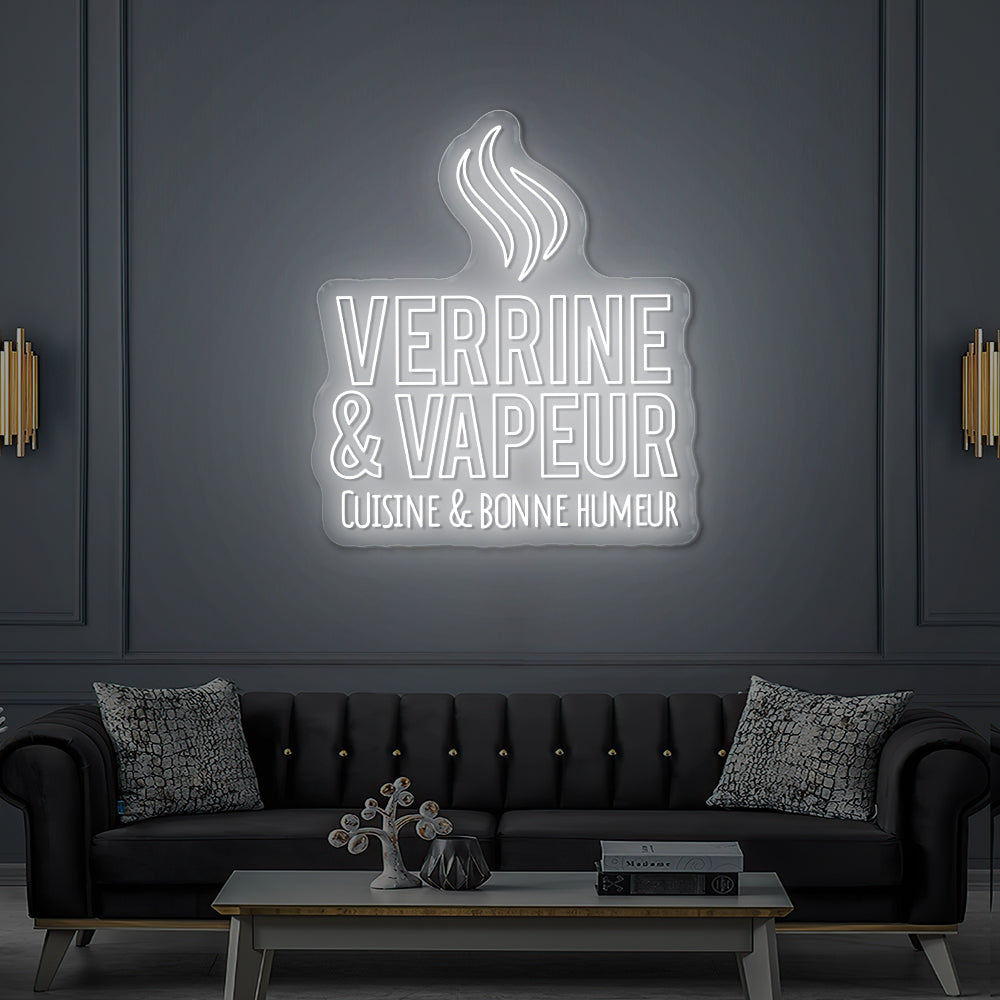 Enseigne LED Néon Personnalisée Verrine & Vapeur