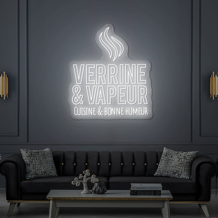 Enseigne LED Néon Personnalisée Verrine & Vapeur