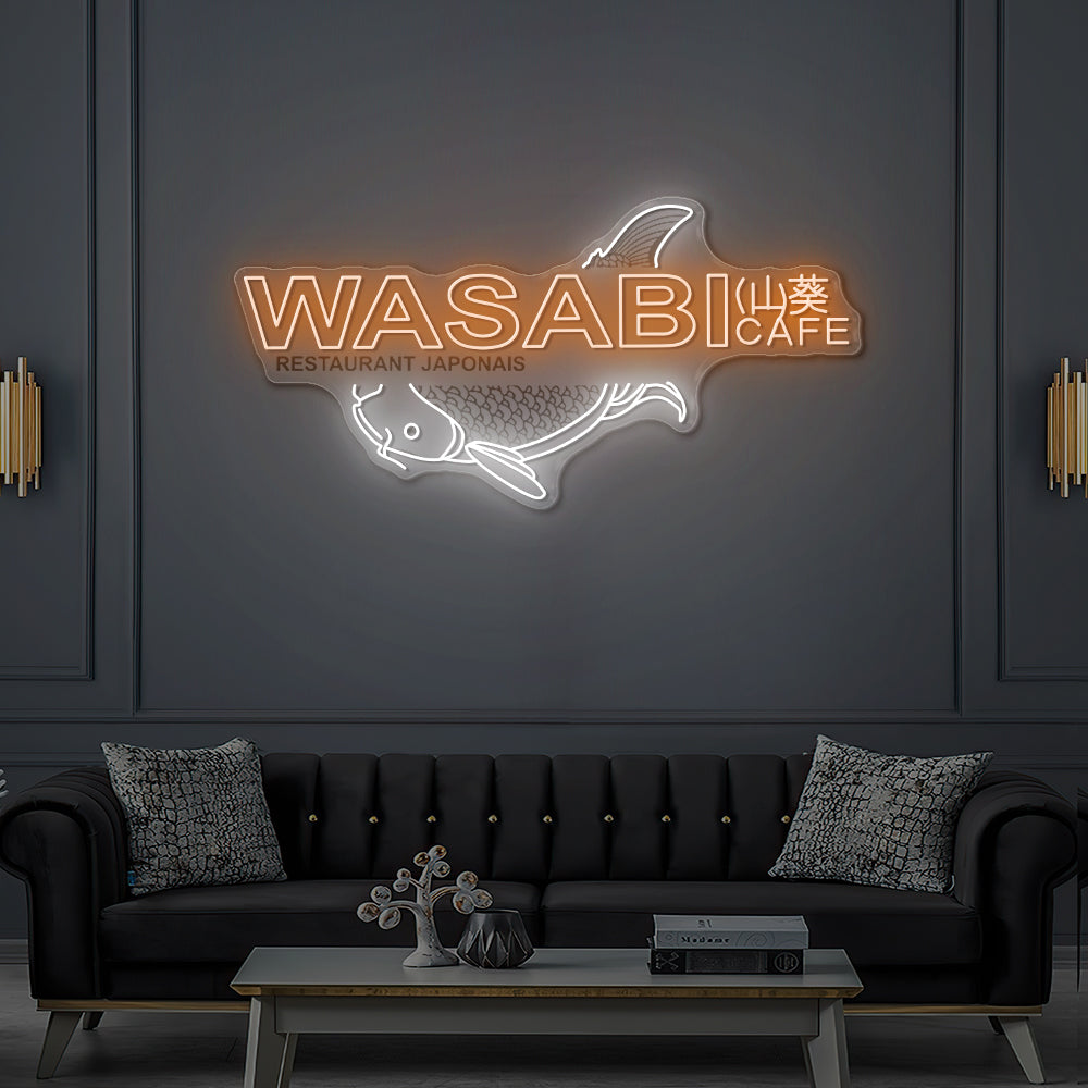 Custom LED Neon Sign Wasabi Cafe