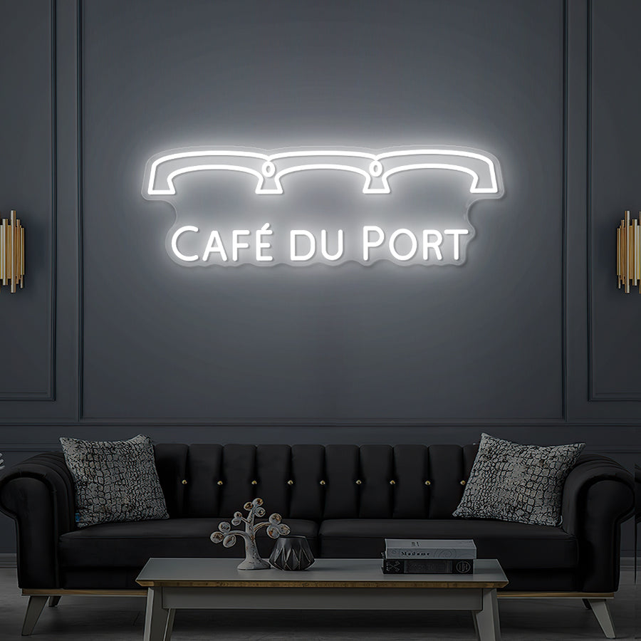 Enseigne LED Néon Personnalisée Le Café du Port