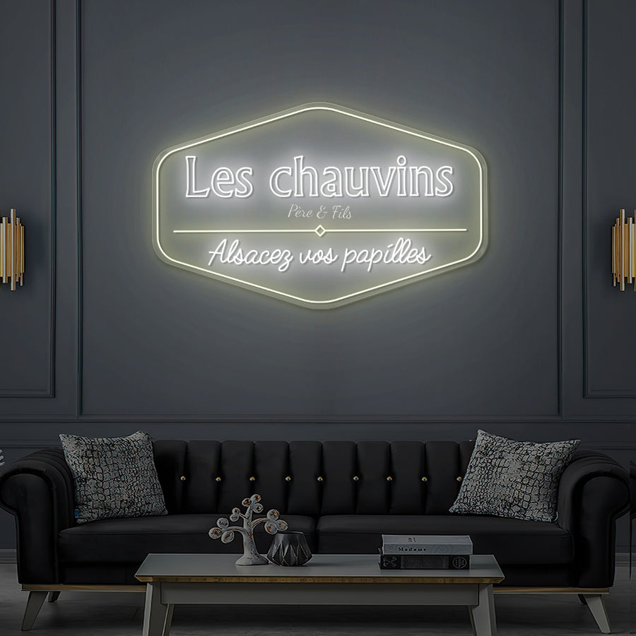 Enseigne LED Néon Personnalisée Restaurant Les Chauvins