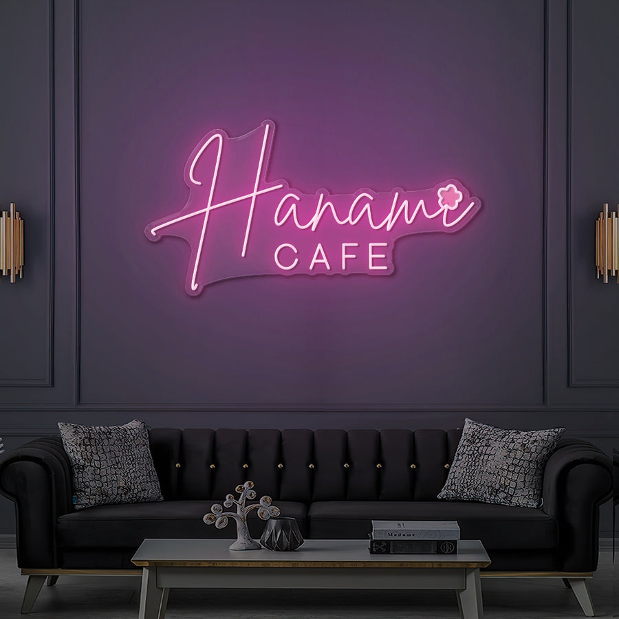Enseigne LED Néon Personnalisée Hanami Café - Café, bar & école japonaise